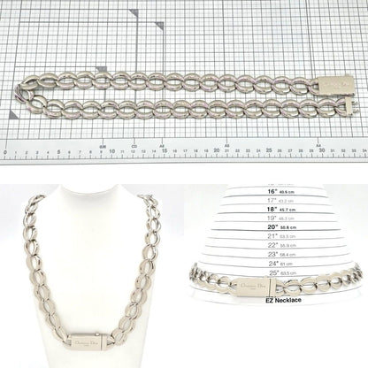 Dior Box Logo Chain Link Necklace Silver — view 10