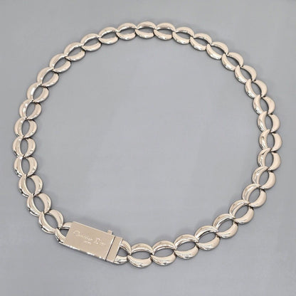 Dior Box Logo Chain Link Necklace Silver — view 11