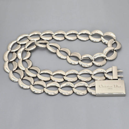 Dior Box Logo Chain Link Necklace Silver — view 2