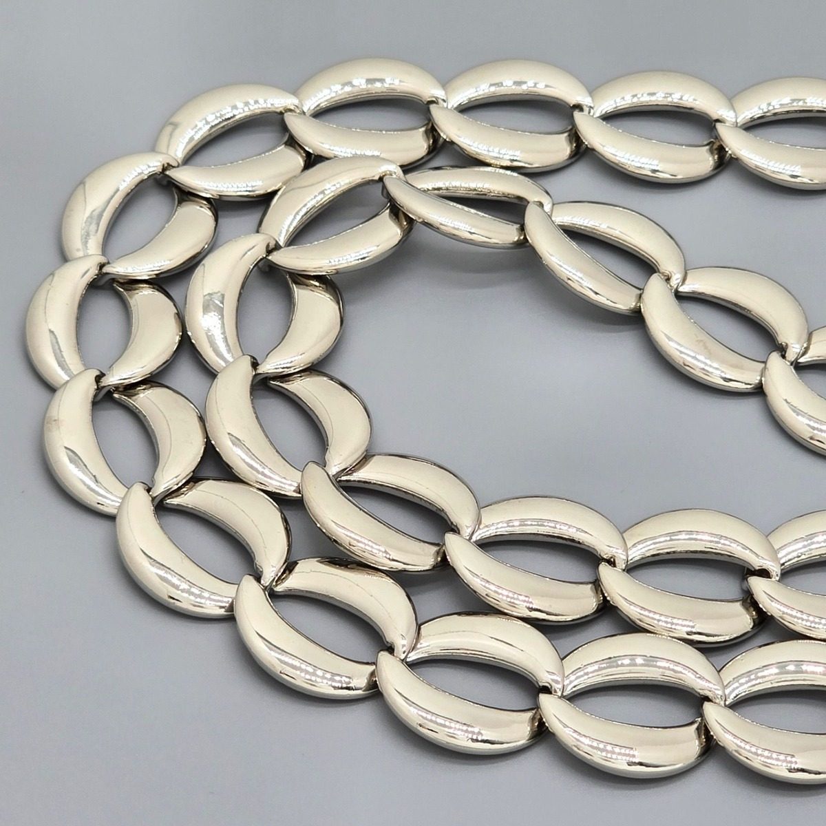 Dior Box Logo Chain Link Necklace Silver — view 4