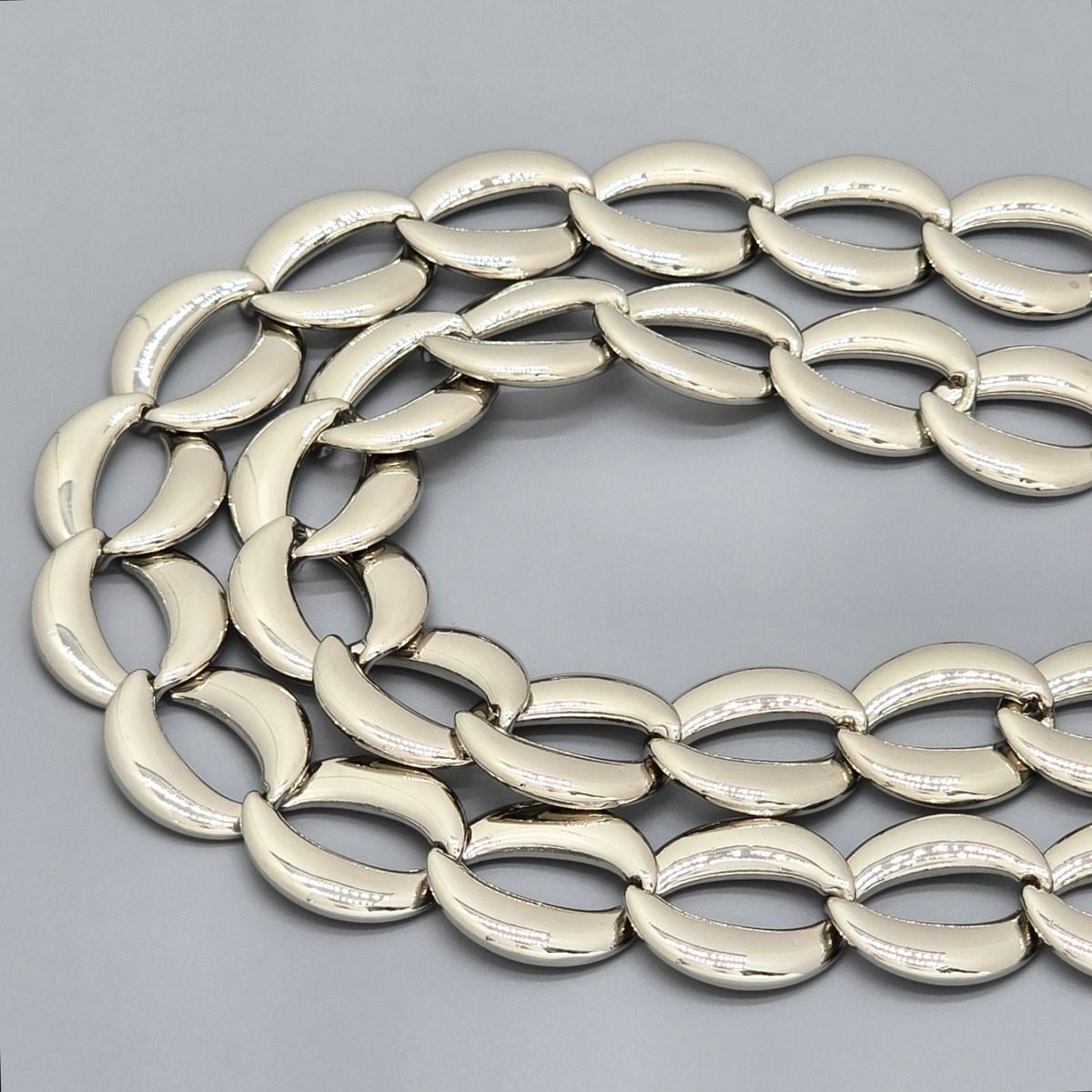 Dior Box Logo Chain Link Necklace Silver — view 7