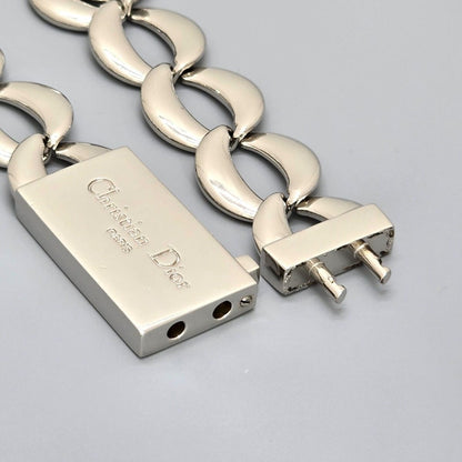 Dior Box Logo Chain Link Necklace Silver — view 8