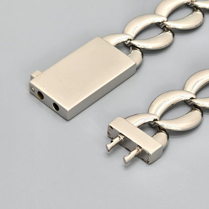 Dior Box Logo Chain Link Necklace Silver — view 9