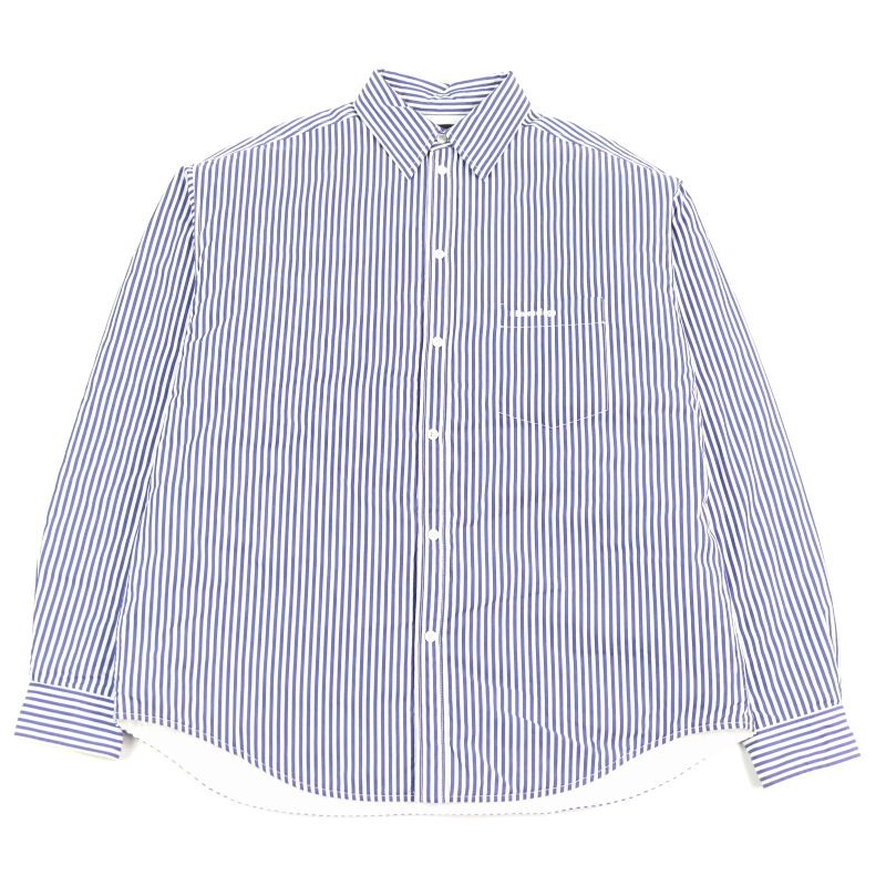 Balenciaga 21 SS 100% Cotton Oversized Padded Flannel Striped Long Sleeve