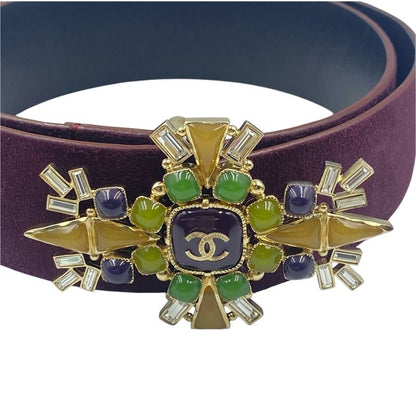 Chanel Gripore Belt Coco Mark Suede Purple
