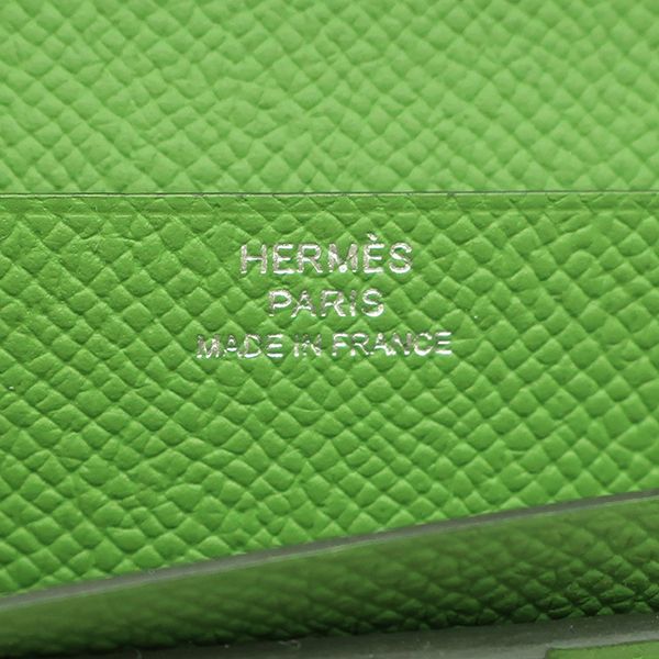 Hermes Long Wallet Bearn Souffle Verso Vaux Epson Vert Fizz X Vert Yucca Silver