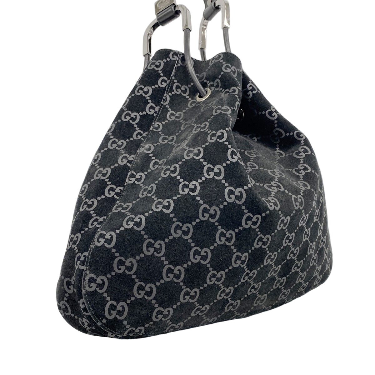Gucci Shoulder Bag 001 Suede Black Gray Silver — view 2