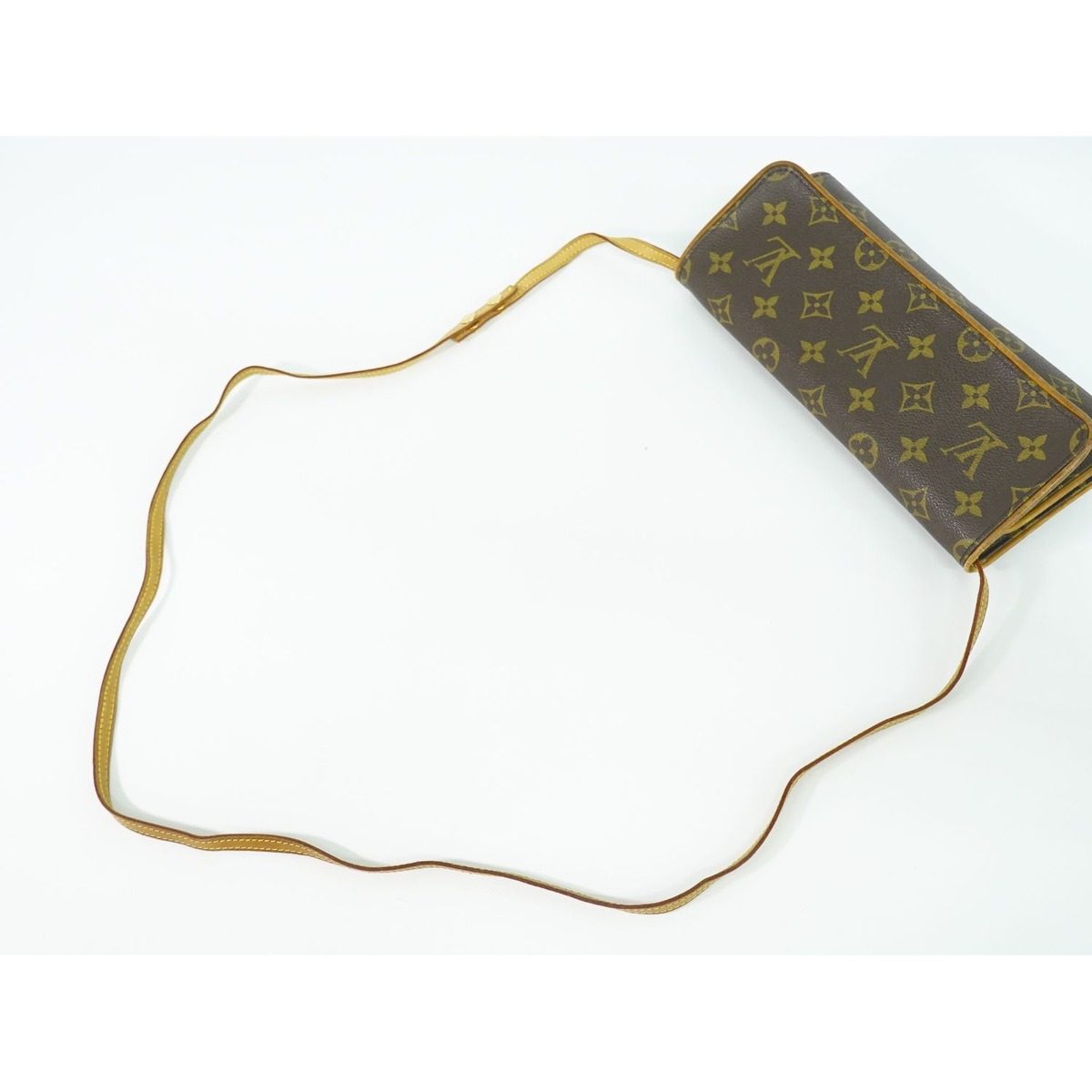 Louis Vuitton LV Pochette Twin GM Monogram 2-Way Shoulder Bag Clutch Brown — view 4