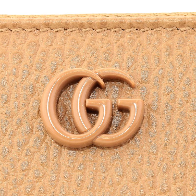 Gucci Long Wallet In Dollar Calf Rose Beige