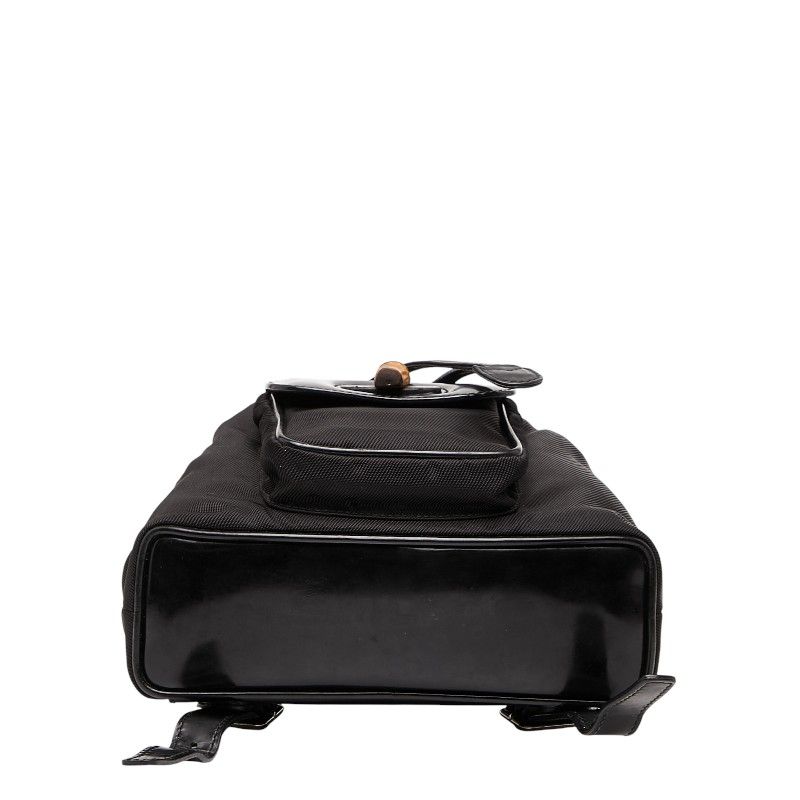 Gucci Bamboo Mini Backpack 00319980030 Black Nylon Leather Women's Gucci