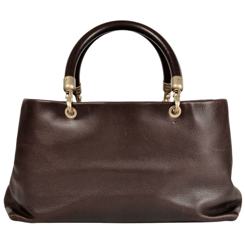 Chanel Coco Mark Decacoco Handbag Caviar Skin Brown Gold Hardware