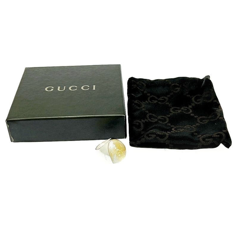 Gucci Silver Stone Ring 32.3g 925 Engraving 459236 Ring with Box