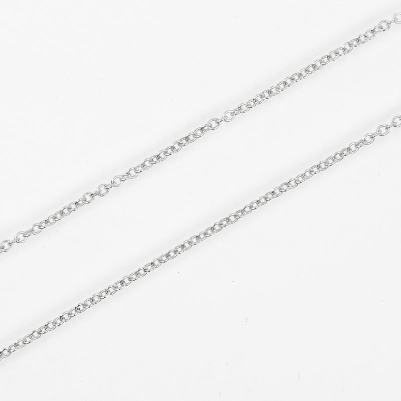 Tiffany & Co Open Heart 925 Silver And Pink Sapphire Ladies 3.5g Necklace