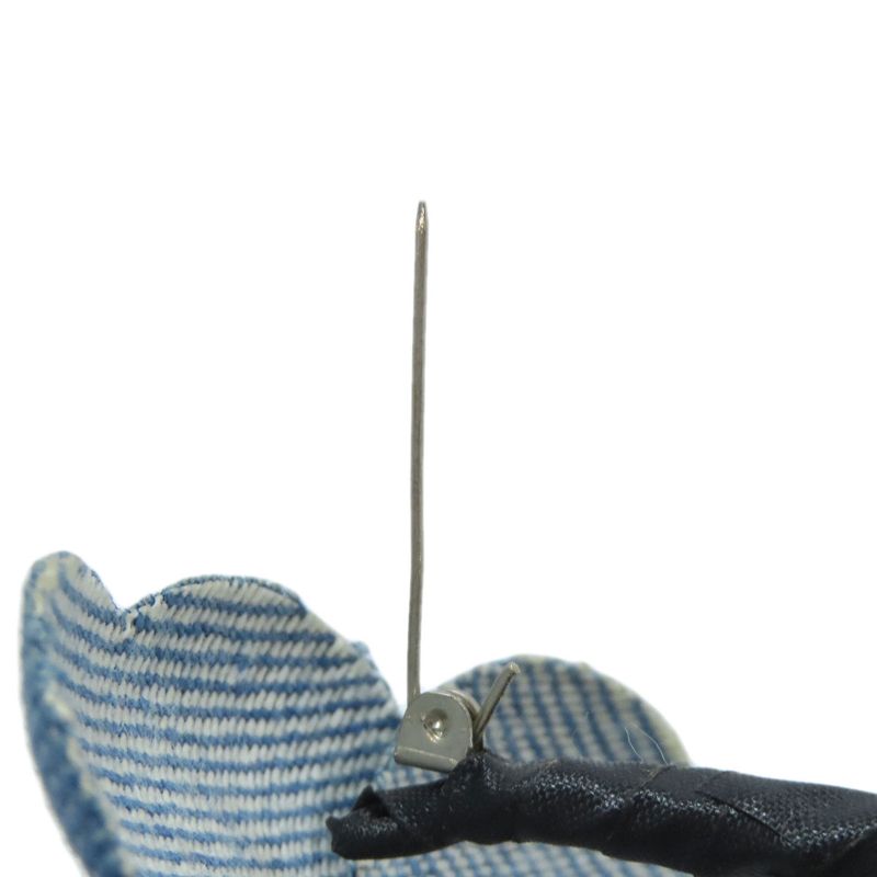 Chanel Corsage Camellia Brooch Denim Metal Women