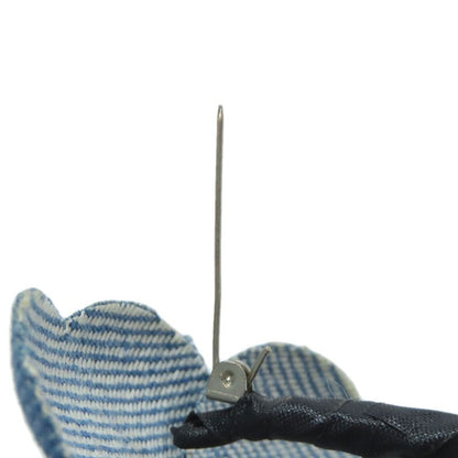 Chanel Corsage Camellia Brooch Denim Metal Women