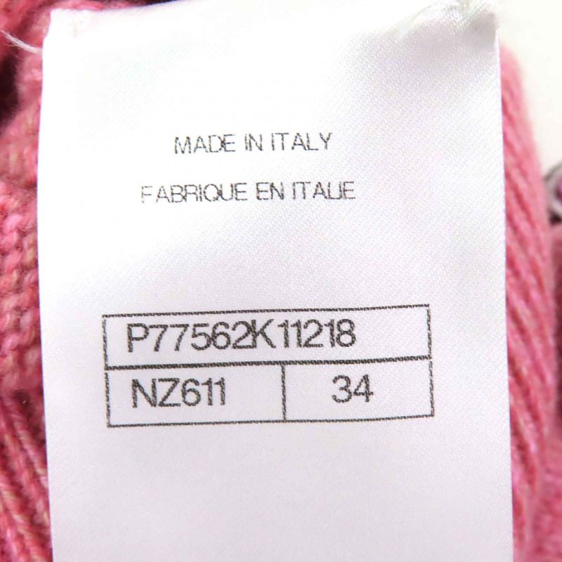 CHANEL P77562 98% Cashmere Coco Mark Guitar Patch Crewneck Long Sleeve Knit