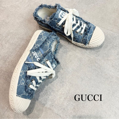 Gucci GG Denim Sneakers Logo 24 SS 35 Low Cut
