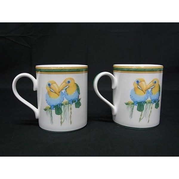 Hermes Toucans Mug Tableware Set of 2 Ivory Multicolor