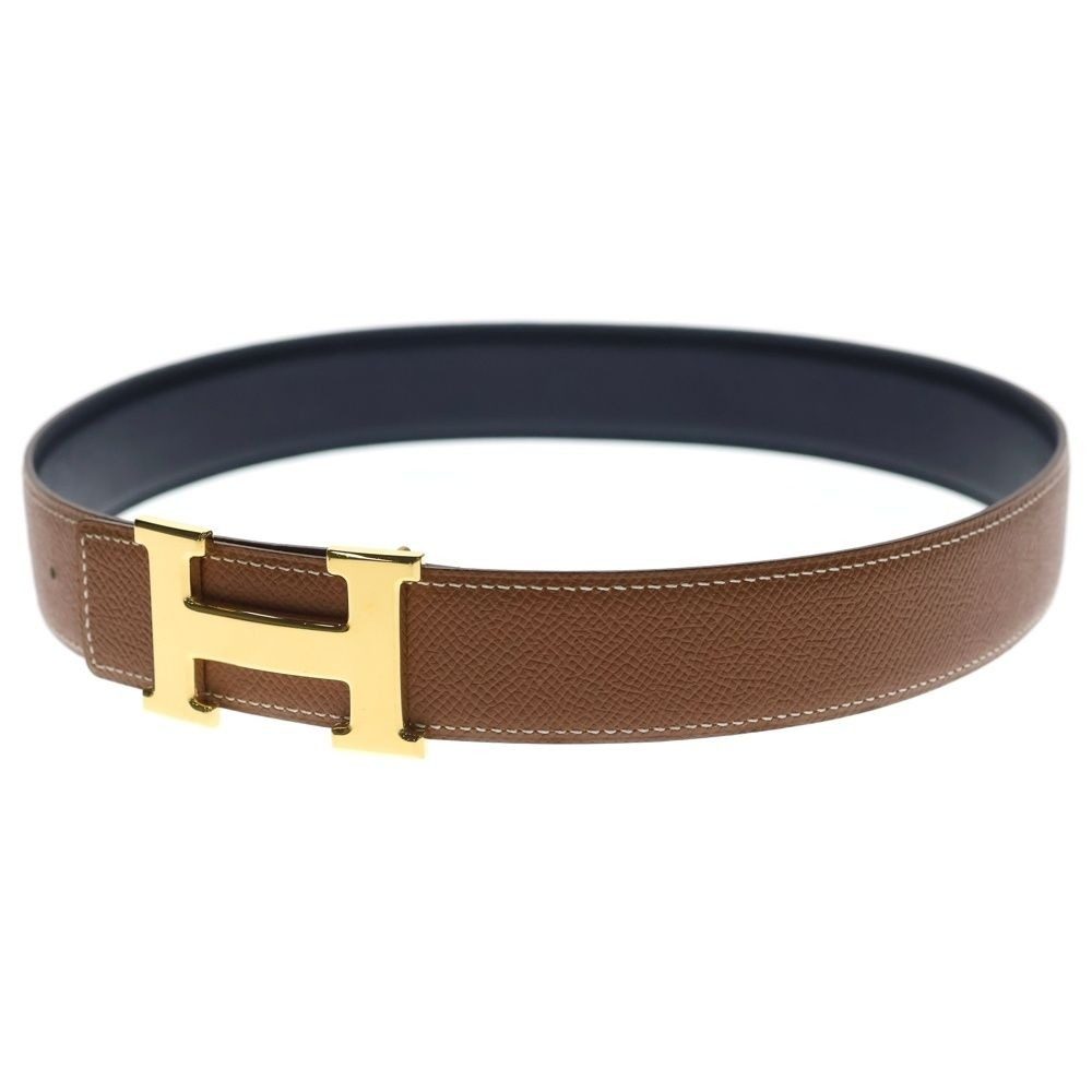 Hermes Constance Belt Taurillon Gold Leather Brown