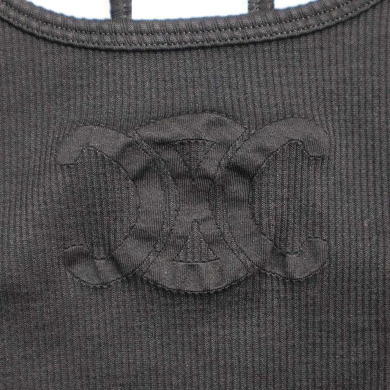 Celine Triomphe Bra Technical Jersey 2x39m547y.38no Black M