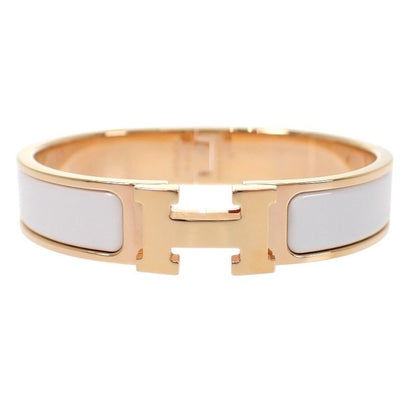 Hermes Enamel Bracelet Click White Gold