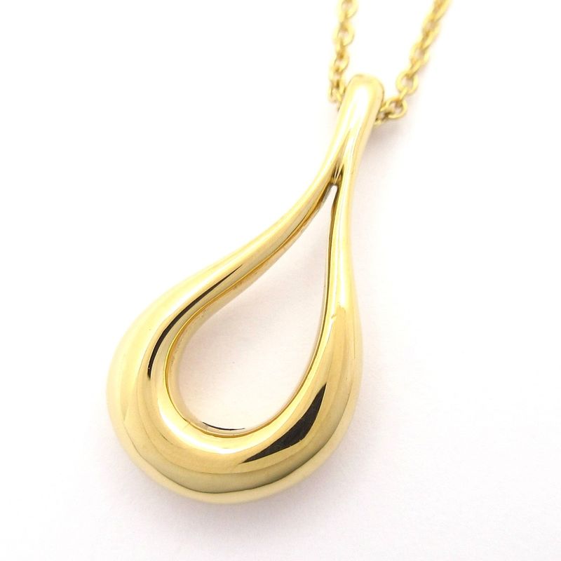 Tiffany & Co Necklace Open Teardrop 18K Yellow Gold