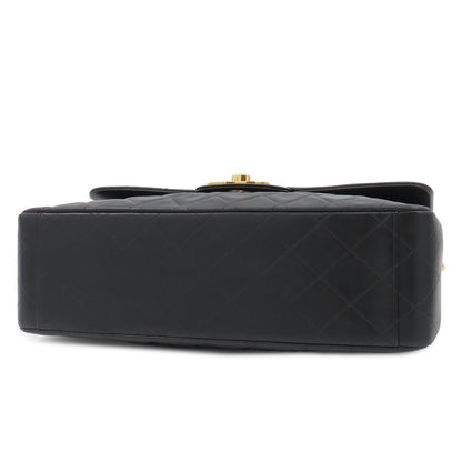 Chanel Chain Shoulder Bag Maxi Quilted 34 Black Gold Lambskin — view 3