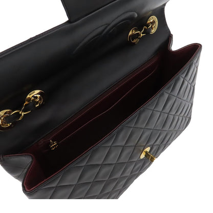 Chanel Chain Shoulder Bag Maxi Quilted 34 Black Gold Lambskin — view 5