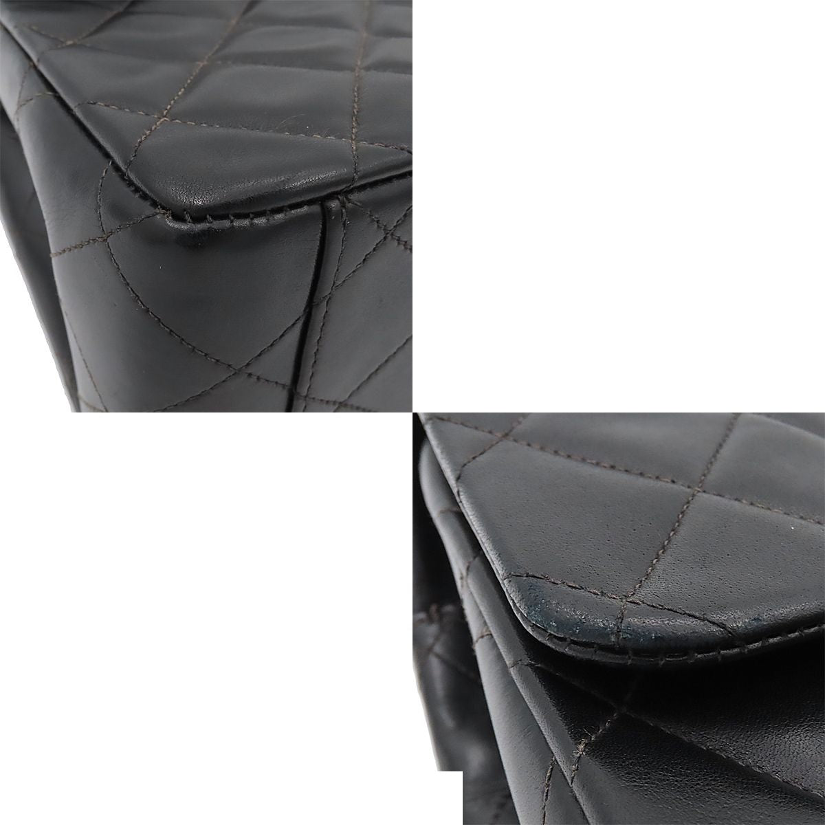 Chanel Chain Shoulder Bag Maxi Quilted 34 Black Gold Lambskin — view 6