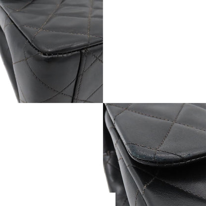 Chanel Chain Shoulder Bag Maxi Quilted 34 Black Gold Lambskin — view 6