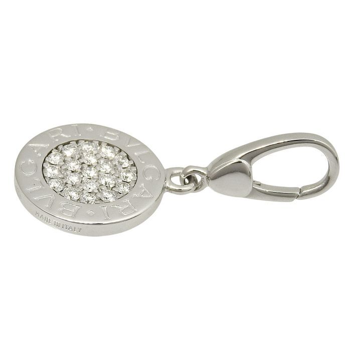 Bvlgari Diamond Pendant Top 18K White Gold 750 White Gold Diamond Charm