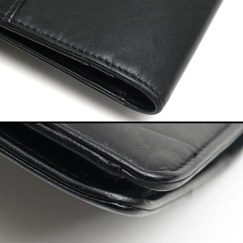 Chanel Bifold Long Wallet Leather Black Matelasse