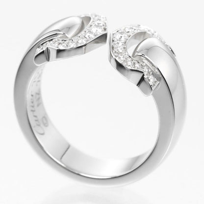 Cartier 2C Boucleuse 18kwhite Gold X Diamonds #8 Ladies 9.27g Ring