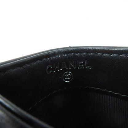 CHANEL Ap3595 Matelasse Coco Mark Lambskin Pass Case/card Case Black Hardware