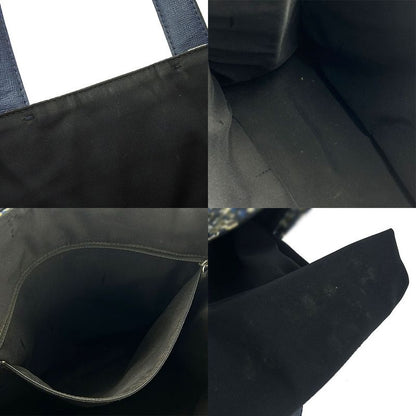 Fendi Tote Bag Bugs 7va367 Nylon Leather Navy Silver Hardware Monster Chamois