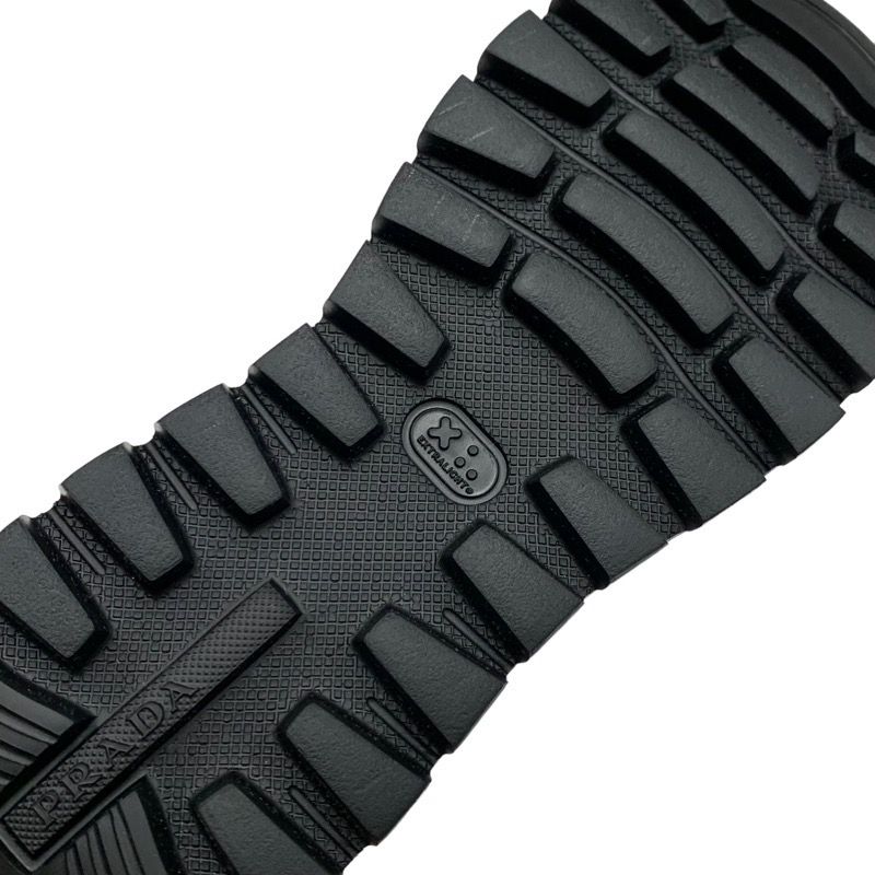 Prada Sneakers Shoes Leather Black White Black Unused Triangle Logo