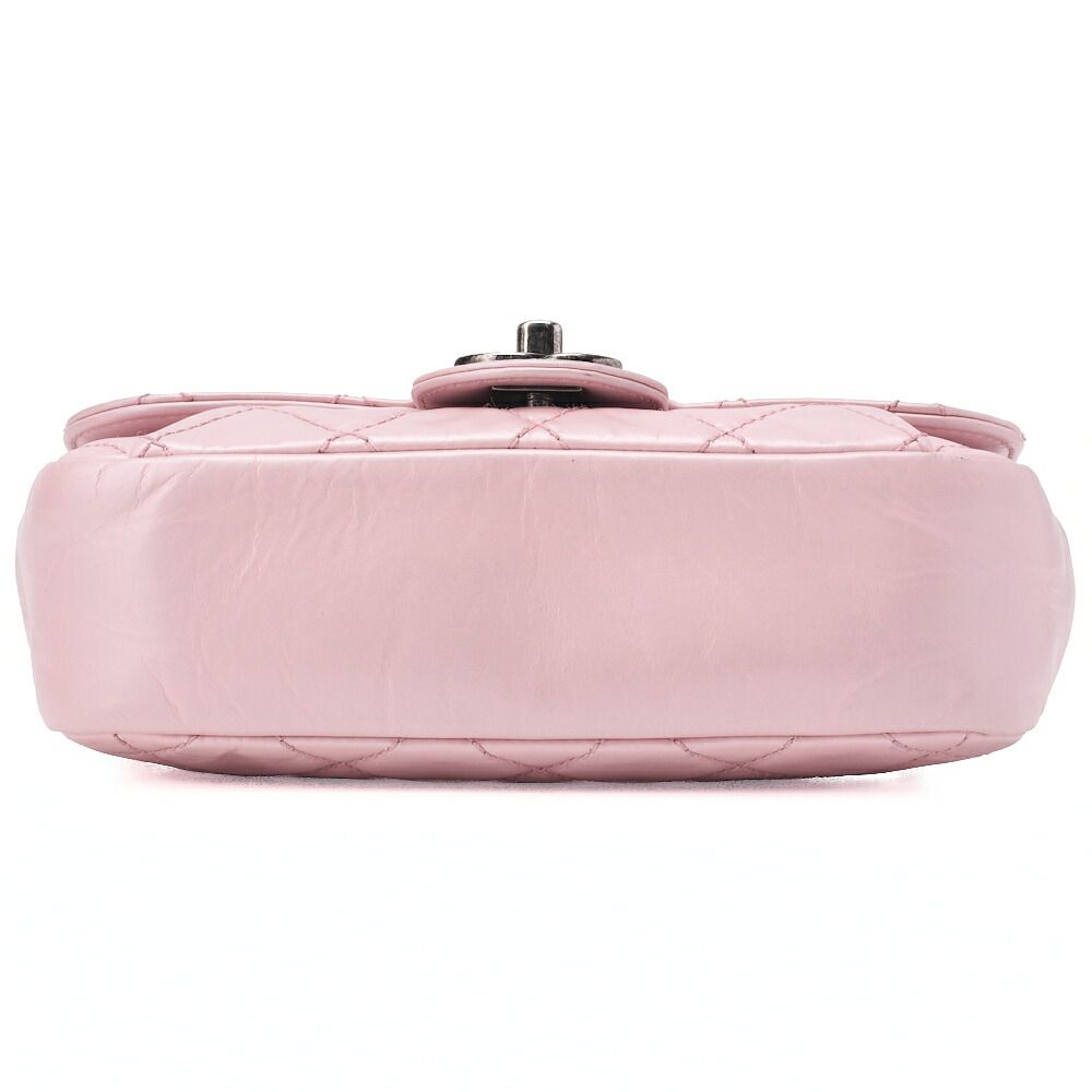 Chanel Chain Shoulder Bag Matelasse Vintage Calf Mini Pink Silver Hardware