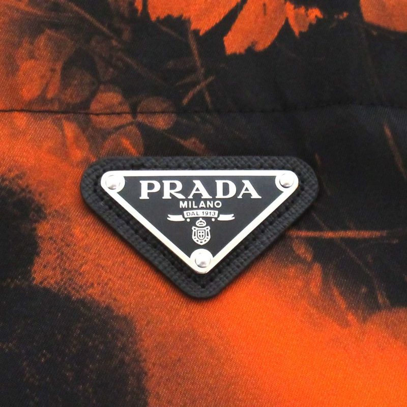 22ss Prada Re-Nylon Triangle Plate Short Sleeve Open Collar Shirt Sc513 Size S