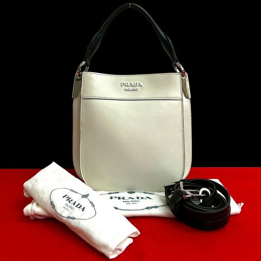 Prada Magit Logo Hardware Leather 2-Way Handbag Mini Tote Bag