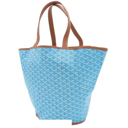 Goyard Berara Turquoise Brown Canvas Leather Reversible Tote Bag — view 2