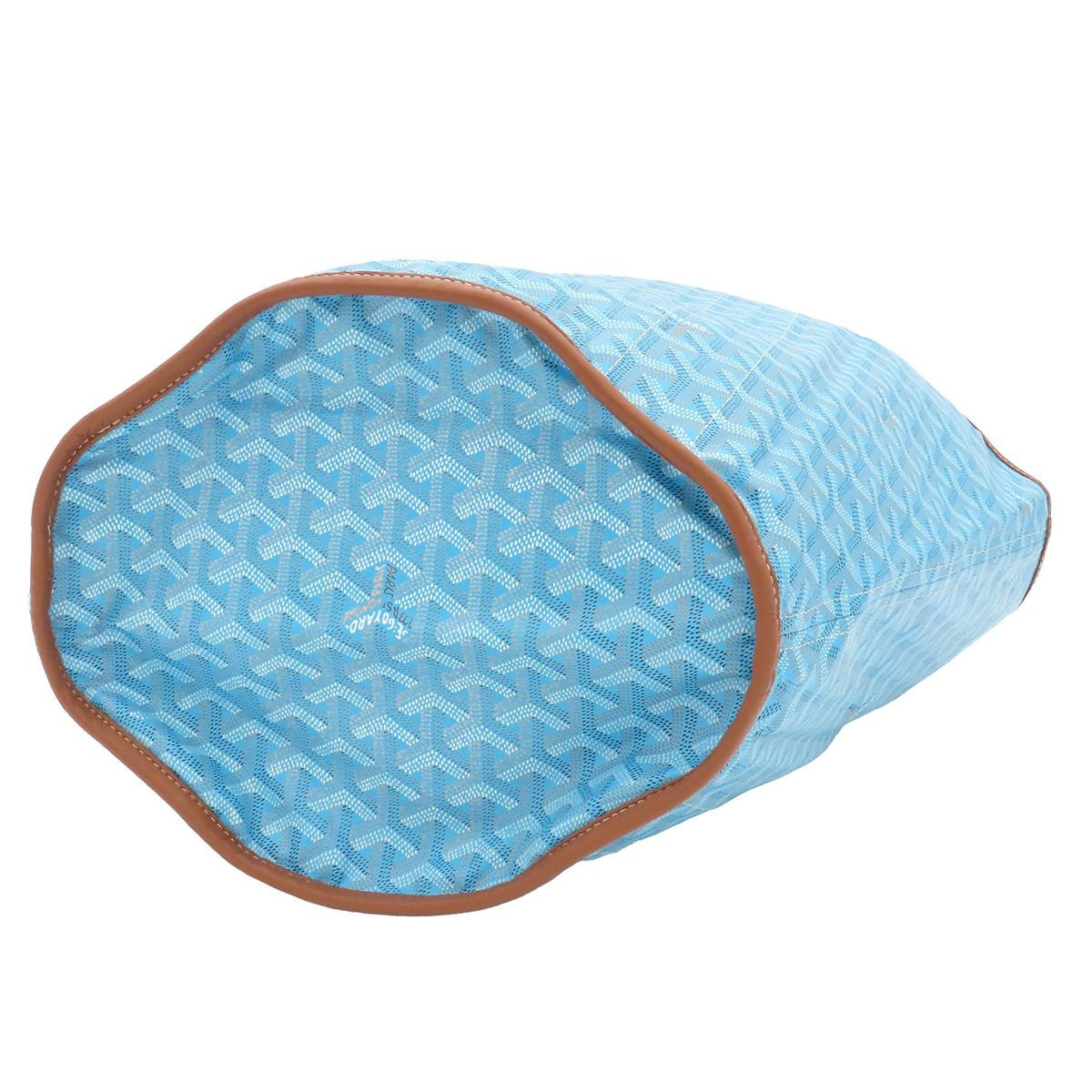 Goyard Berara Turquoise Brown Canvas Leather Reversible Tote Bag — view 3