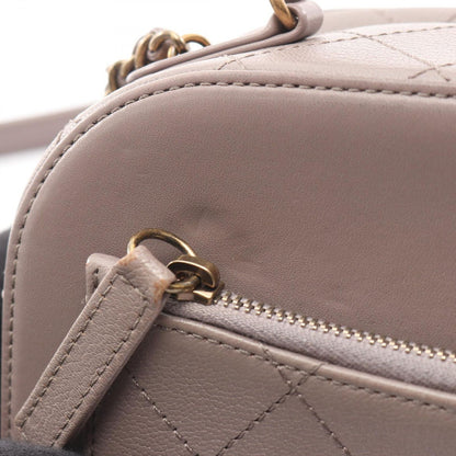 Chanel Shoulder Bag Quilted Gray Leather Top Handle 2-Way — view 8