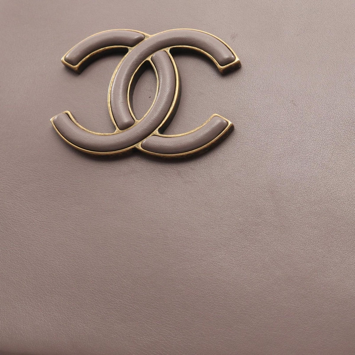 Chanel Shoulder Bag Quilted Gray Leather Top Handle 2-Way — view 10