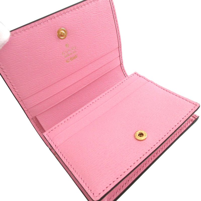 Gucci Bananya 701009 Leather Pink Bifold Wallet 0416 Gucci