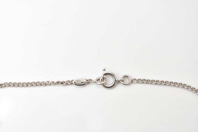 Chanel Necklace Pendant Chanel Coco Mark CC Rhinestone Silver White