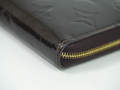 Authentic Louis Vuitton LV Zippy Coin Purse Vernis Leather Coin Case Amarante