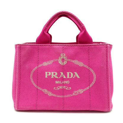 Prada Canapa Tote TPM Bn2439 Canvas Ladies Handbag Pink (Fuxia) Excellent