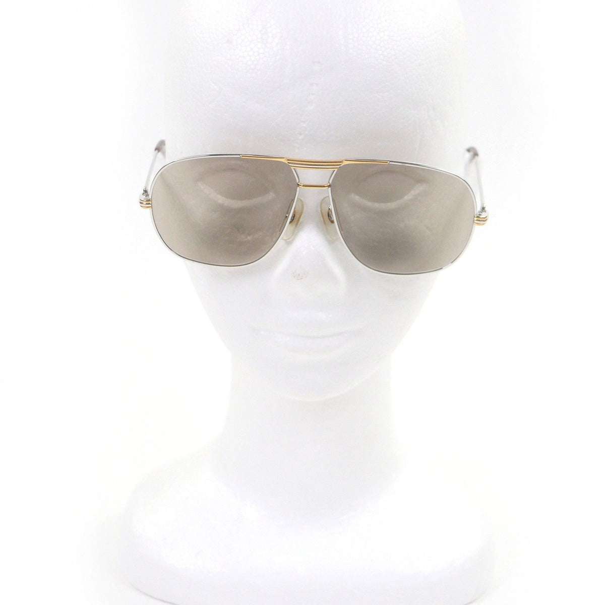Cartier Vintage Trinity Two Bridge Sunglasses Eyewear Silver Gold Borde — view 2