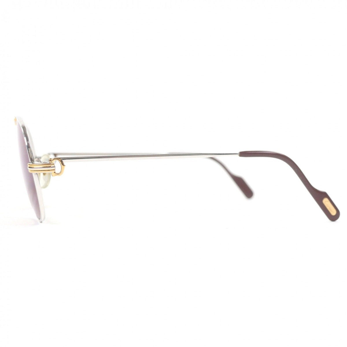 Cartier Vintage Trinity Two Bridge Sunglasses Eyewear Silver Gold Borde — view 3