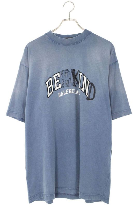Balenciaga 23AW 764235 Tpvd5 BE KIND Print Damaged T-shirt Men's S